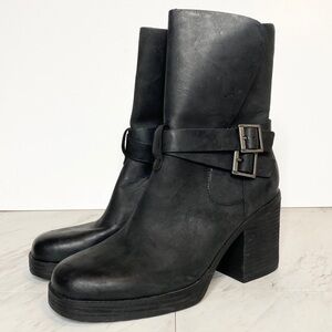 New! Korks Meegan Mid Shaft Black Leather Boot 9.5